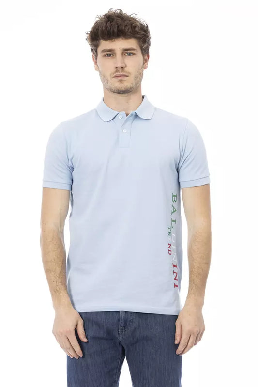 Baldinini Trend Hellblaues Baumwoll-Polohemd für Männer