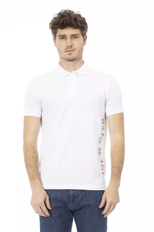 Baldinini Trend White Cotton Polo Shirt for Men