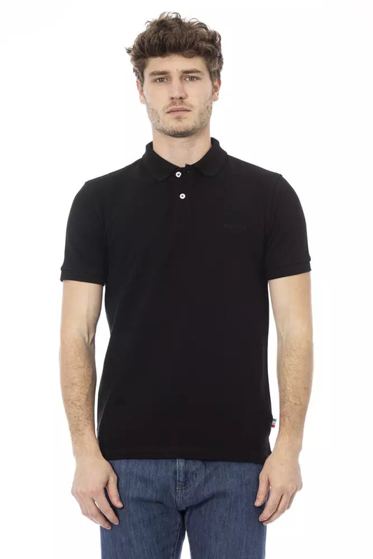 Baldinini Trend Schwarzes Baumwoll-Poloshirt für Männer