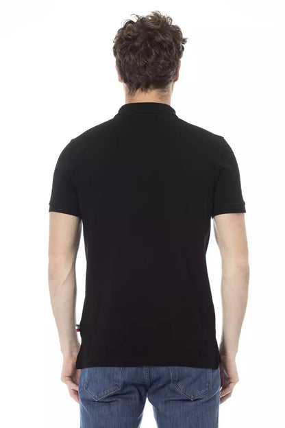 Baldinini Trend Schwarzes Baumwoll-Poloshirt für Männer