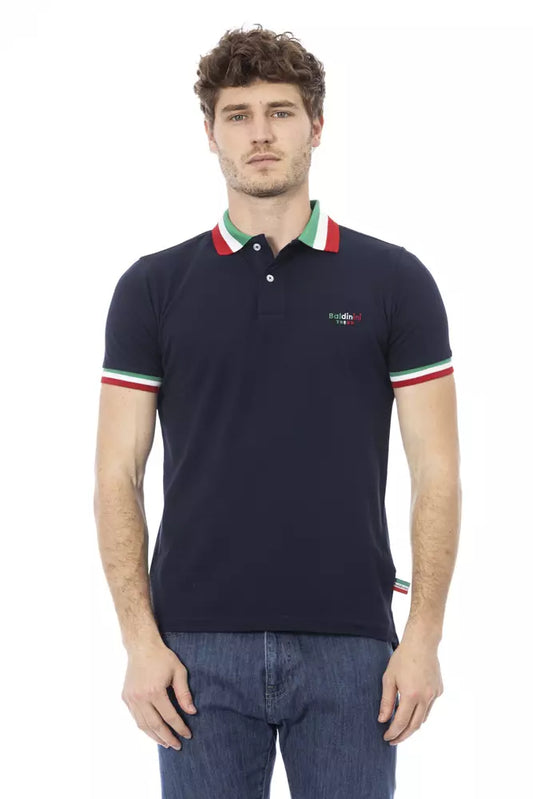 Baldinini Trend Blaues Baumwoll-Poloshirt für Männer