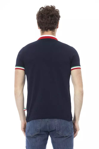 Baldinini Trend Blaues Baumwoll-Poloshirt für Männer