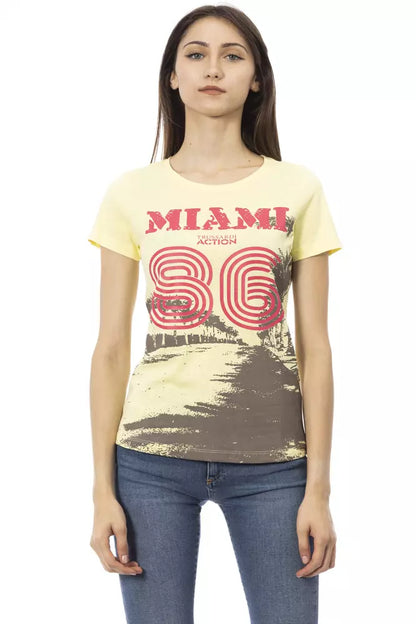 Trussardi Action Gelbes Baumwoll-T-Shirt für Frauen