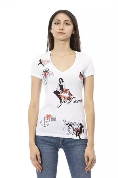 Trussardi Action Weißes T-Shirt aus Baumwolle für Frauen