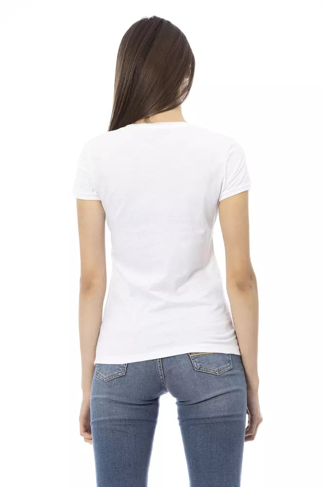 Trussardi Action Weißes T-Shirt aus Baumwolle für Frauen