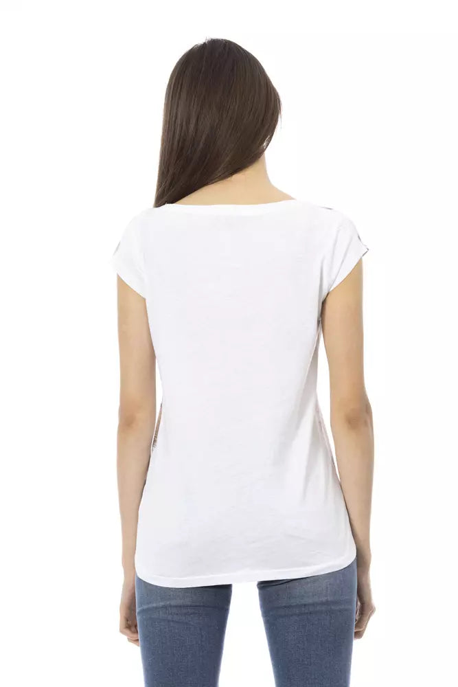 Trussardi Action Weißes T-Shirt aus Baumwolle für Frauen