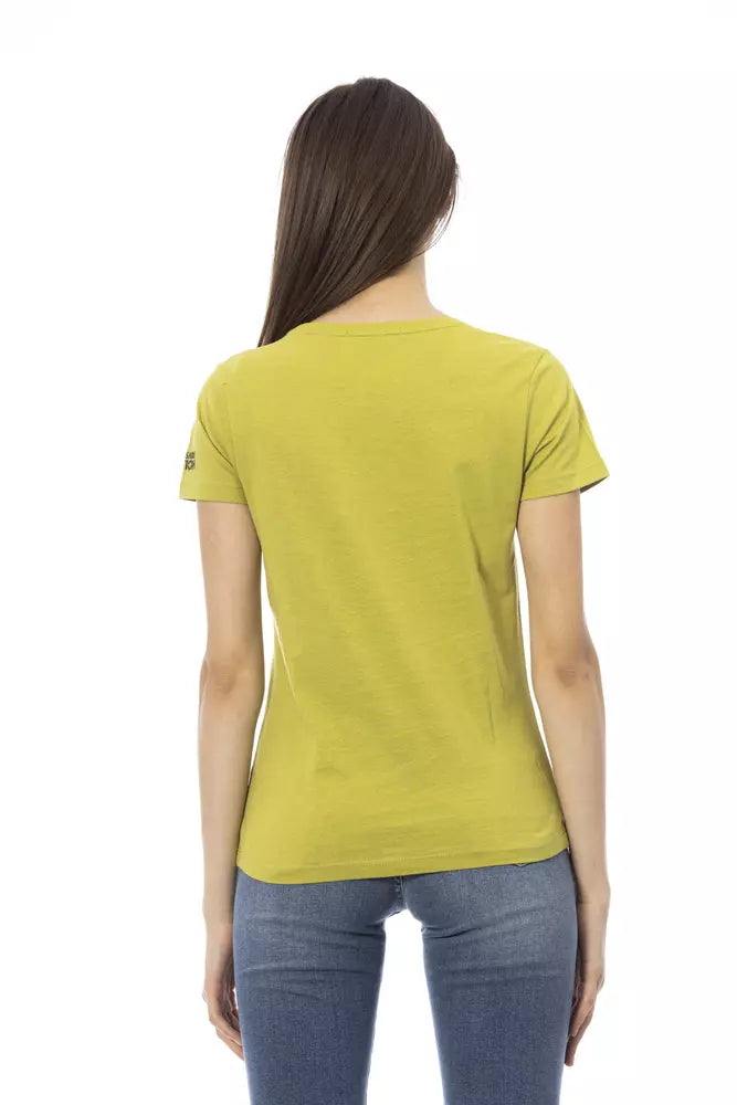 Trussardi Action Grünes T-Shirt aus Baumwolle für Frauen