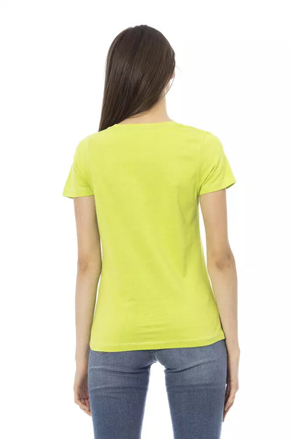 Trussardi Action Grünes T-Shirt aus Baumwolle für Frauen