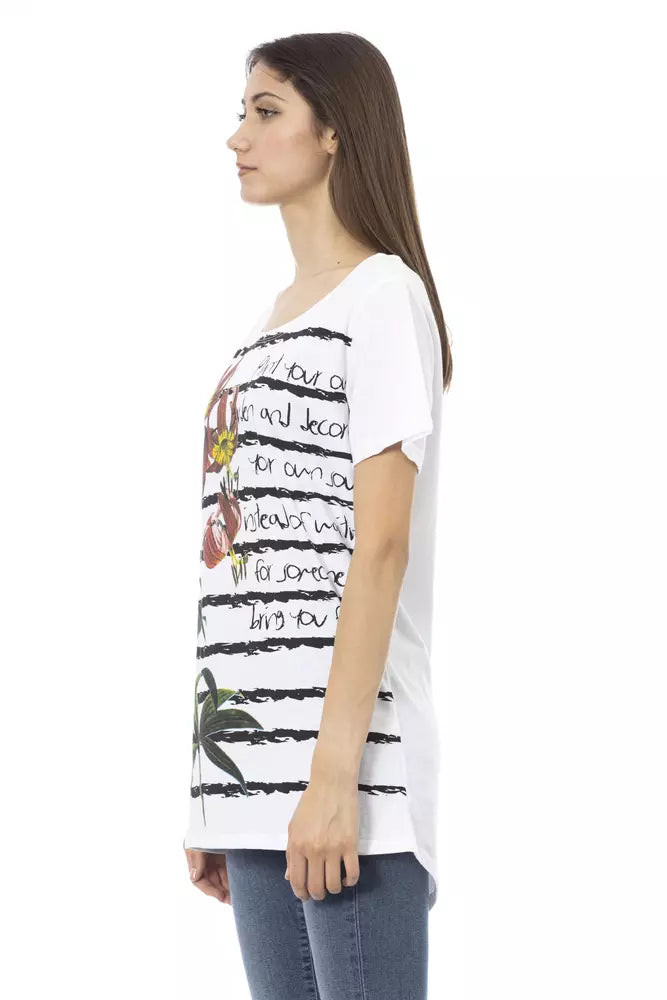 Trussardi Action Weißes T-Shirt aus Baumwolle für Frauen
