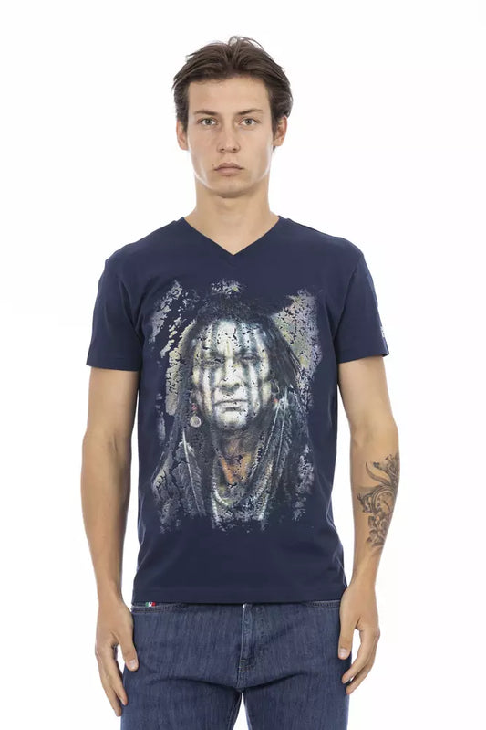 Trussardi Action T-Shirt für Männer aus blauer Baumwolle