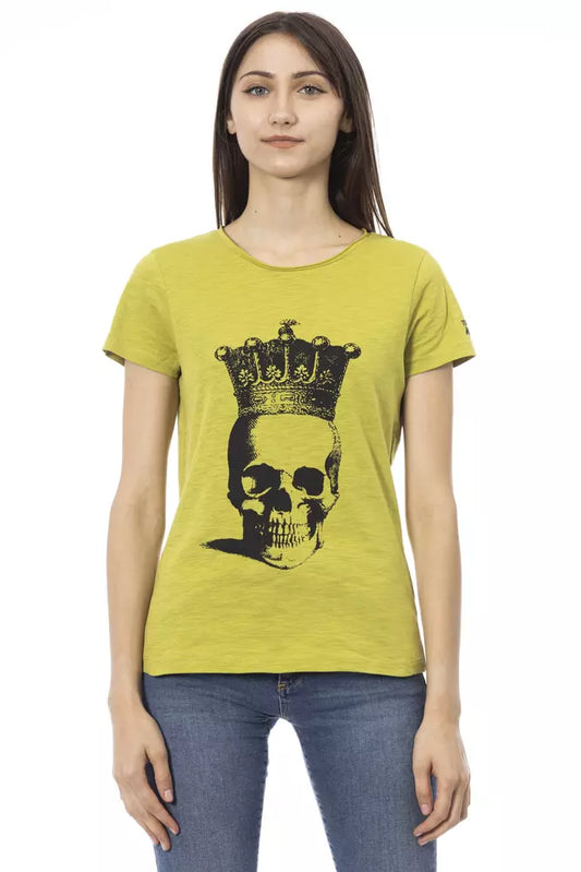 Trussardi Action Grünes T-Shirt aus Baumwolle für Frauen