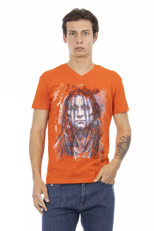 Trussardi Action "Orange Cotton T-Shirt for Men"