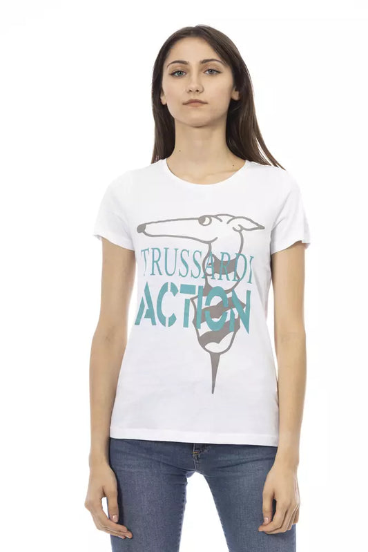 Trussardi Action Chic white printed tee: essential for your summer wardrobe