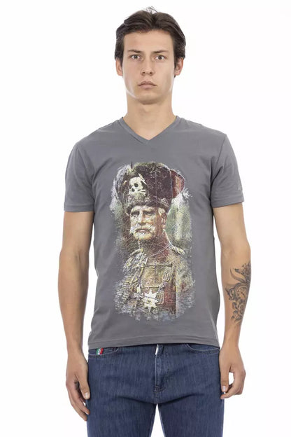 Trussardi Action Graues Baumwoll-T-Shirt für Männer