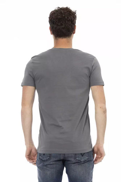 Trussardi Action Graues Baumwolle Männer T-Shirt