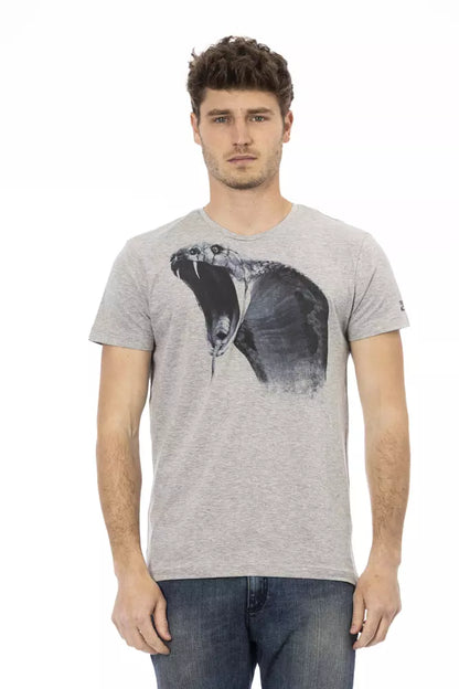 Trussardi Action Graues Baumwoll-T-Shirt für Männer