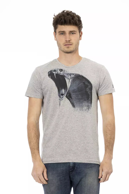 Trussardi Action Graues Baumwoll-T-Shirt für Männer