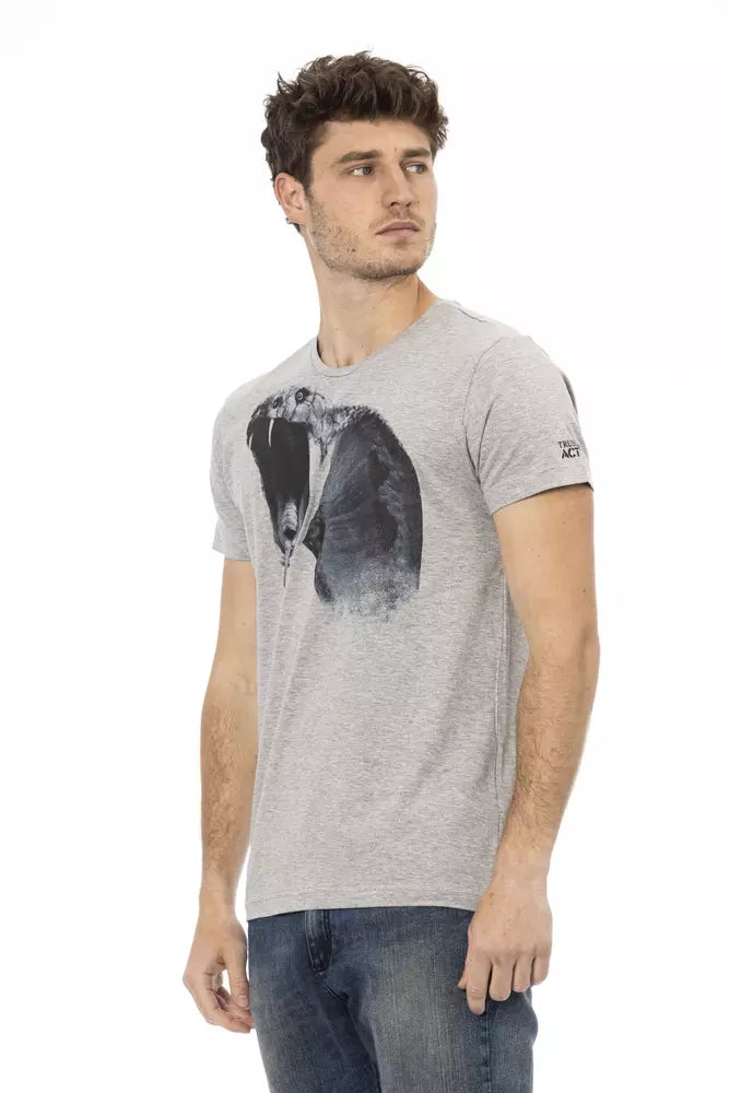 Trussardi Action Graues Baumwoll-T-Shirt für Männer