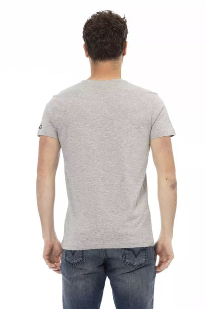 Trussardi Action Graues Baumwoll-T-Shirt für Männer