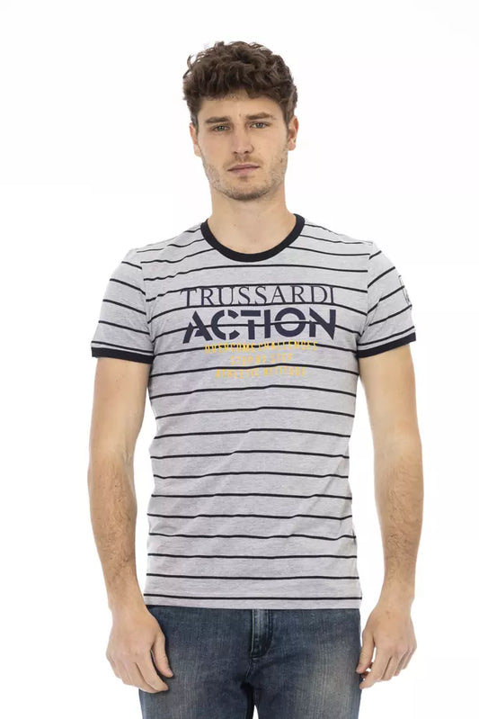 Trussardi Action Graues Baumwoll-T-Shirt für Männer