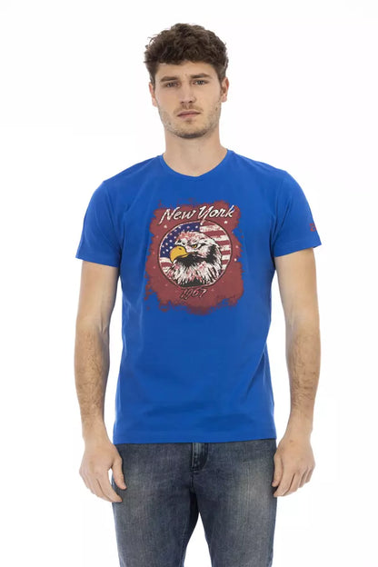 Trussardi Action T-Shirt für Männer aus blauer Baumwolle