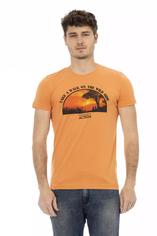 Trussardi Action Orange Cotton Men's T-Shirt