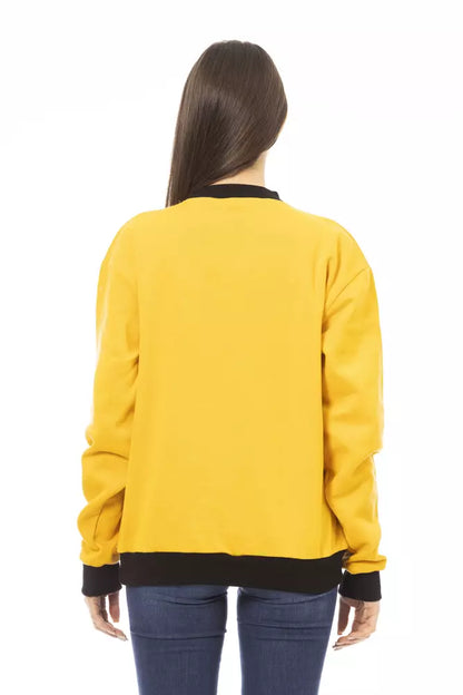 Baldinini Trend Gelber Baumwoll-Hoodie für Frauen