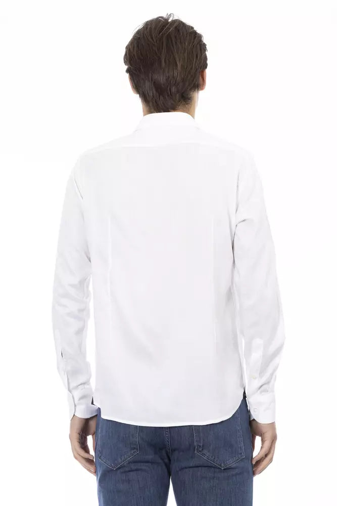 Baldinini Trend White Cotton Shirt for Men