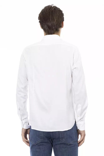 Baldinini Trend White Cotton Shirt for Men