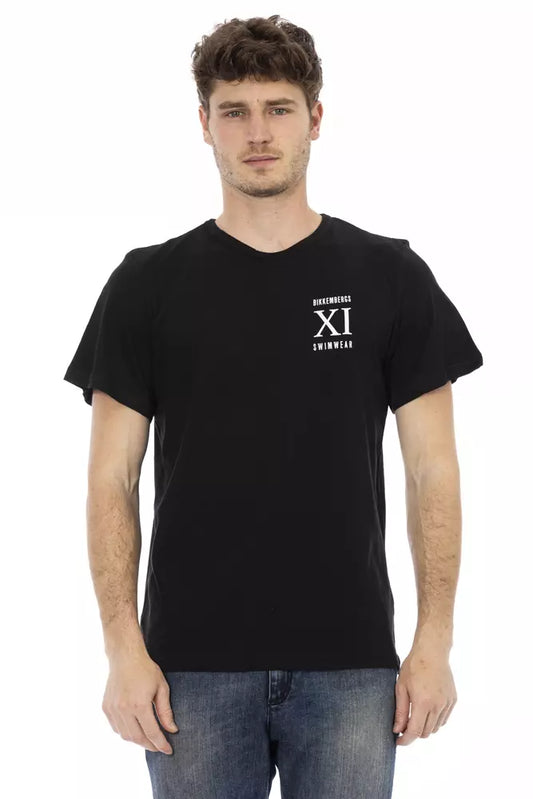 Bikkembergs Schwarzes Baumwoll-T-Shirt für Männer