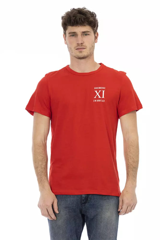 Bikkembergs Rotes Baumwolle Männer T-Shirt