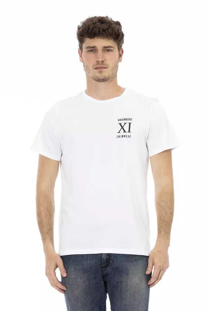 Bikkembergs Elegantes T-Shirt mit weißem Frontdruck