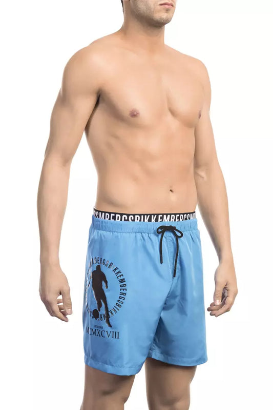 Bikkembergs Hellblaue Polyester Herren-Badeshorts