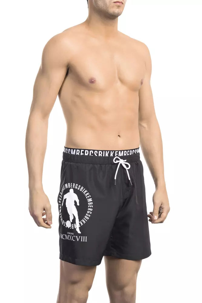 Bikkembergs Glatte, mehrlagige Badeshorts mit Logo-Detail