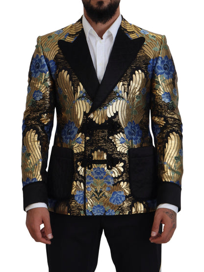 Dolce & Gabbana Gold Lurex Zweireiher Jacke Blazer