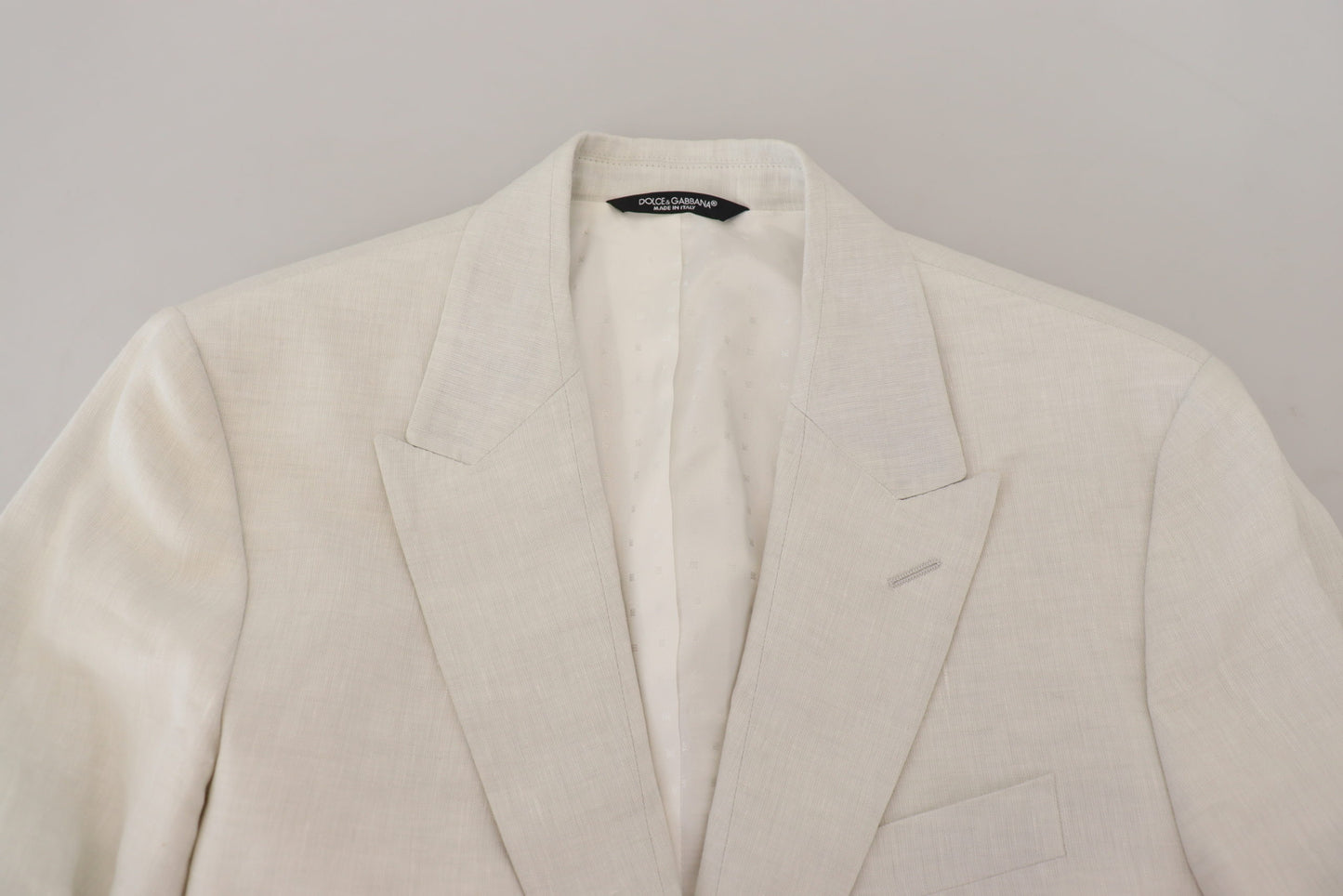 Dolce & Gabbana Weißes Leinen Slim Fit Jacke Blazer