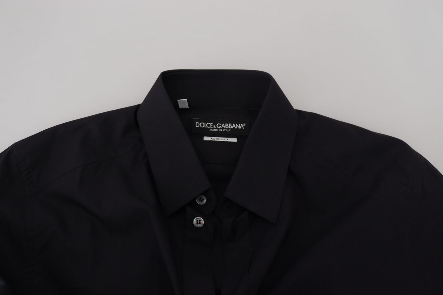 Dolce &amp; Gabbana Elegant Slim Fit Black Cotton Shirt