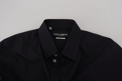 Dolce &amp; Gabbana Elegant Slim Fit Black Cotton Shirt
