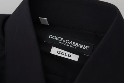 Dolce &amp; Gabbana Elegant Slim Fit Black Cotton Shirt