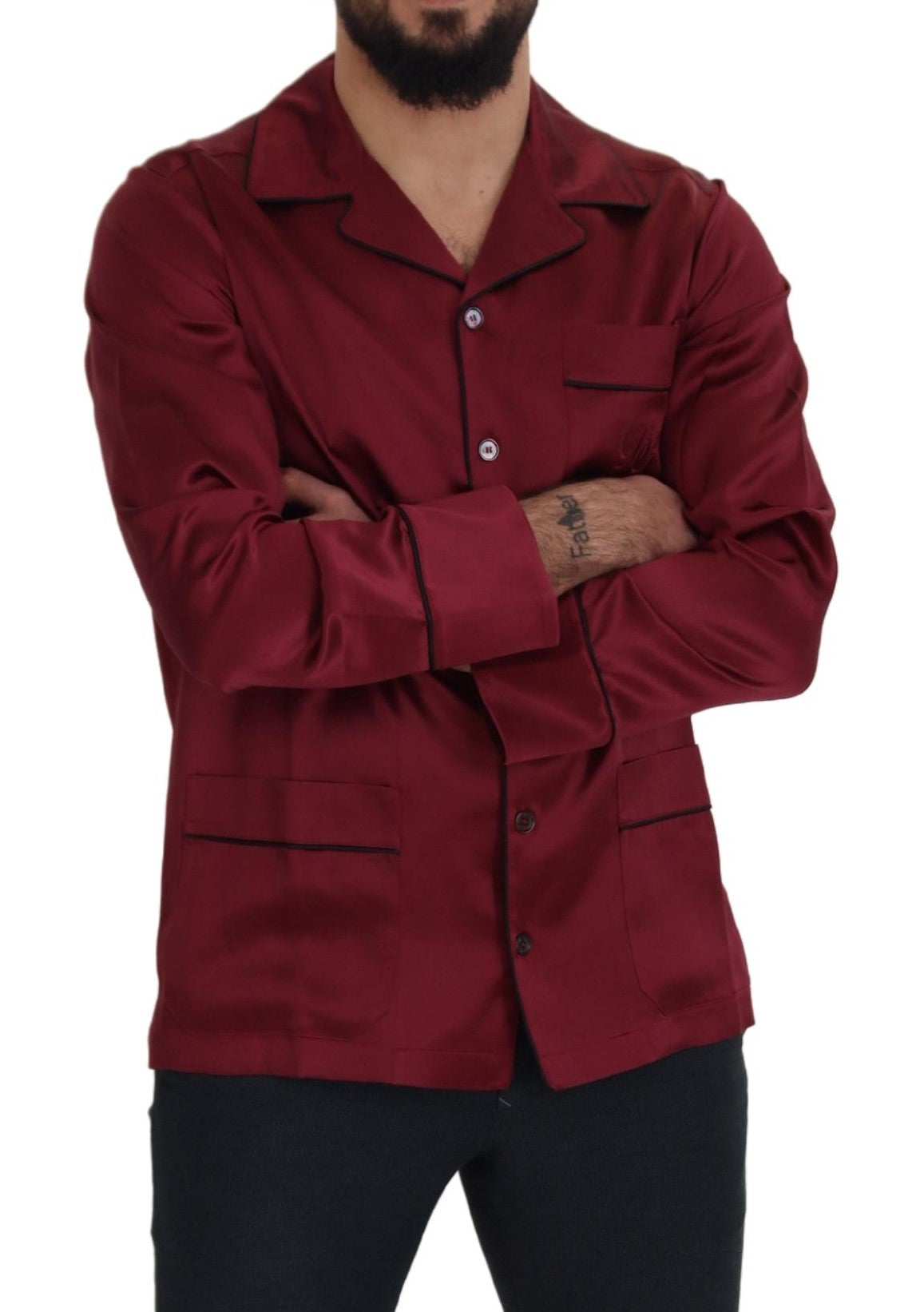 Dolce &amp; Gabbana Elegant Red Silk Nightgown Pyjama