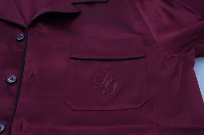 Dolce &amp; Gabbana Elegant Red Silk Nightgown Pyjama