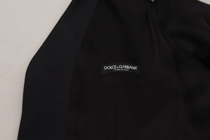 Dolce & Gabbana Schwarze Stretchweste aus Wolle Formelle Weste