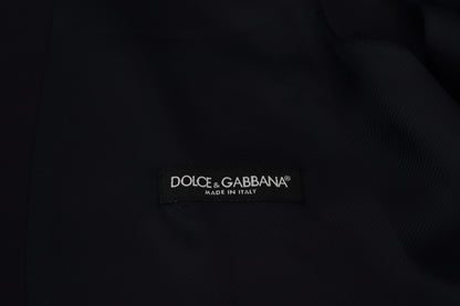 Dolce & Gabbana Dunkelblaue Stretchweste aus Wolle Formelle Weste