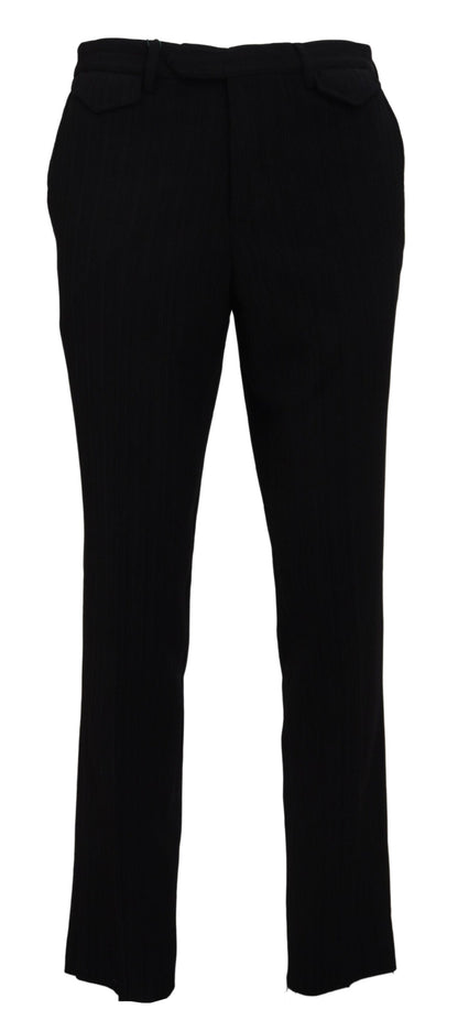 BENCIVENGA Schwarz Baumwolle Straight Fit Herren Formal Hosen