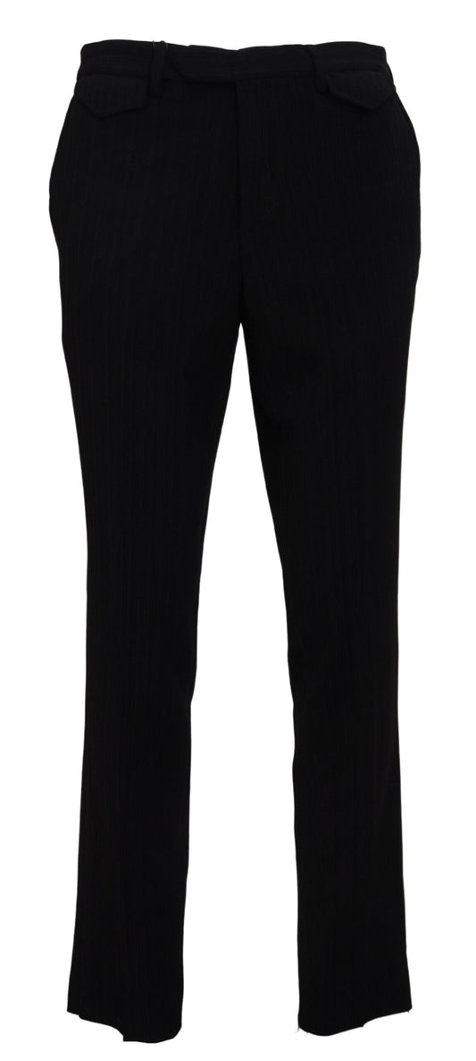 BENCIVENGA Schwarz Baumwolle Straight Fit Herren Formal Hosen