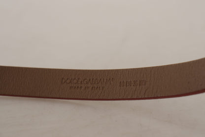 Dolce & Gabbana Brauner Logo gravierter Metall-Gürtel mit Gürtelschnalle