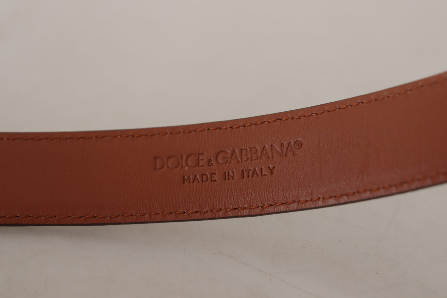 Dolce & Gabbana Brauner Gürtel mit Leopardenprägung und Lederschnalle