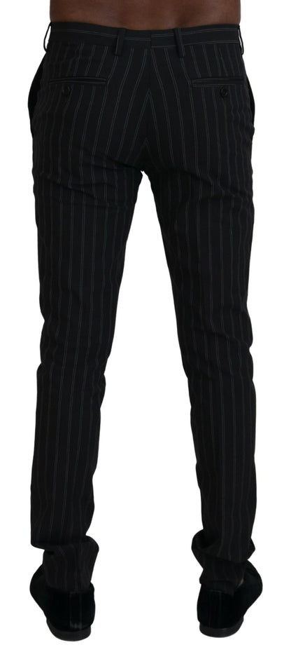 BENCIVENGA Schwarz gestreifte Viskose-Kleid-Hose