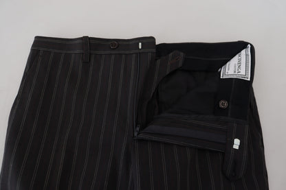 BENCIVENGA Schwarz gestreifte Viskose-Kleid-Hose