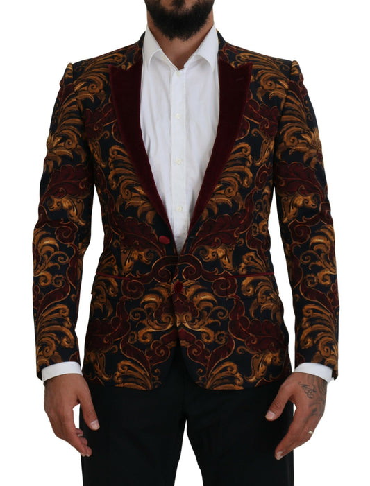 Dolce & Gabbana Multicolor Floral Einreihiger Martini-Blazer